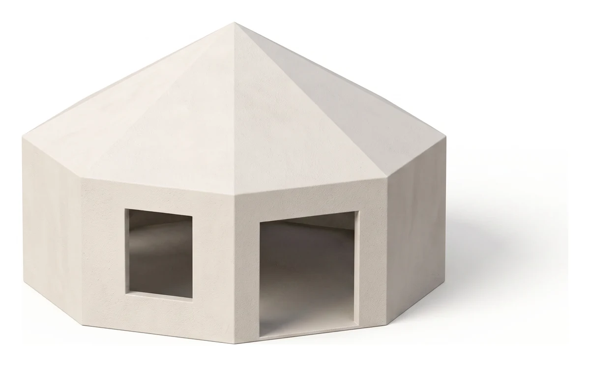 400-1B, eight sided concrete shell, design intent